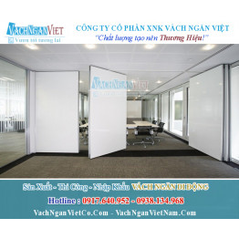 Vách Ngăn Di Động Ốp Kính Màu Trắng